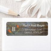 Rustic Wood Wedding Label | Woodland Boho Floral (Insitu)
