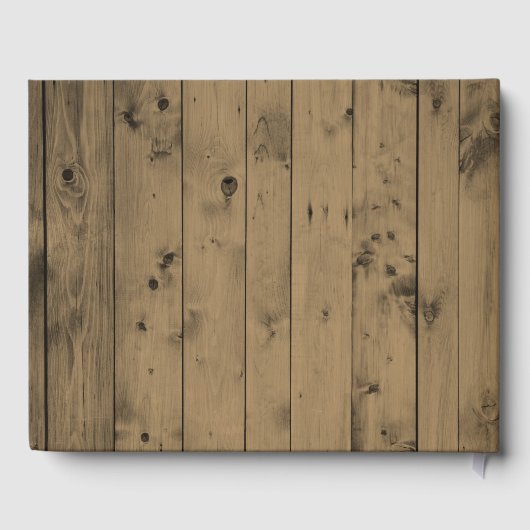 Rustic Wood Wedding Monogram | Botanischer Kranz Gästebuch (Rückseite)