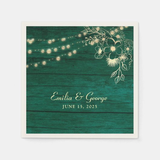 Rustic Wood Wedding Napkins Serviette (Vorderseite)