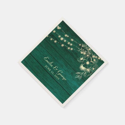 Rustic Wood Wedding Napkins Serviette (Ecke)