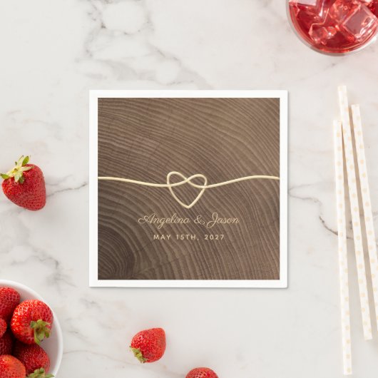 Rustic Wood Wedding Napkins Serviette (Beispiel)