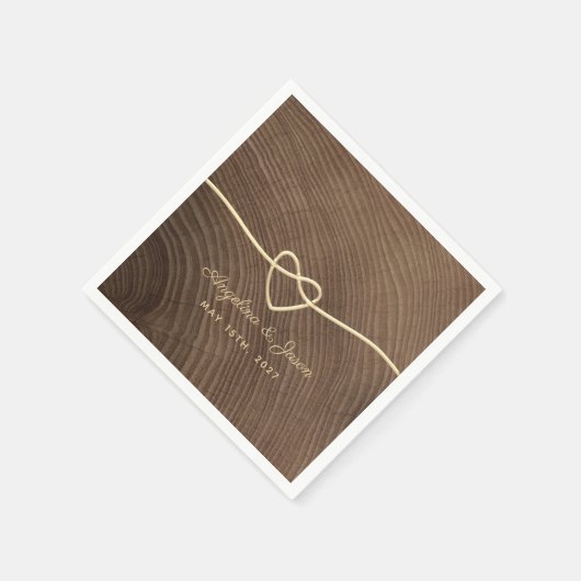 Rustic Wood Wedding Napkins Serviette (Ecke)