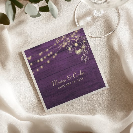 Rustic Wood Wedding Napkins Serviette