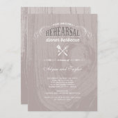 Rustic Wood Wedding Probe Dinner GRILLEN Party Einladung (Vorne/Hinten)