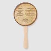 Rustic Wood Wedding Program Brown Handwriting Fächer (Rückseite)