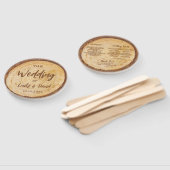 Rustic Wood Wedding Program Brown Handwriting Fächer (Non-assembled)