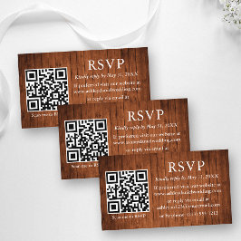 Rustic Wood Wedding QR UAWG Begleitkarte