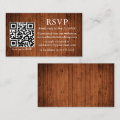 Rustic Wood Wedding QR UAWG Begleitkarte (Vorne/Hinten)