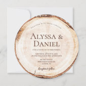 Rustic Wood Wedding QR Webseite Benutzerdefinierte Einladung (Vorderseite)