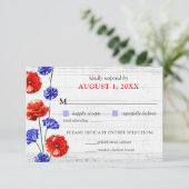 Rustic Wood Wedding RSVP Card Einladung (Stehend Vorderseite)