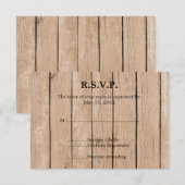 Rustic Wood Wedding RSVP Karte (Vorne/Hinten)