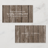 Rustic Wood wedding rsvp Website-Karte Begleitkarte (Vorne/Hinten)