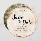 Rustic Wood Wedding Save the date custom photo Einladung (Vorne/Hinten)