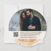 Rustic Wood Wedding Save the Date Foto Website Einladung (Rückseite)
