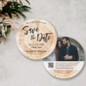 Rustic Wood Wedding Save the Date Foto Website Einladung