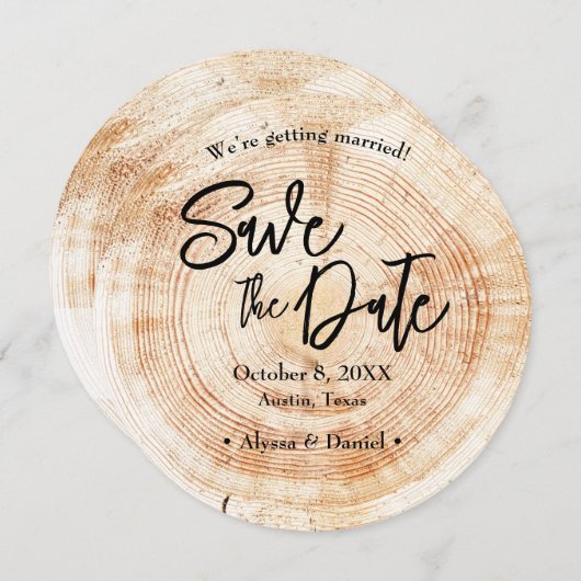 Rustic Wood Wedding Save the date QR code Einladung (Vorne/Hinten)