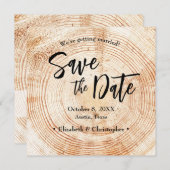 Rustic Wood Wedding Save the date with website Inv Einladung (Vorne/Hinten)