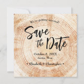 Rustic Wood Wedding Save the date with website Inv Einladung (Vorderseite)