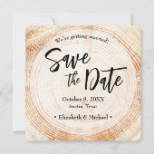 Rustic Wood Wedding Speichern Sie das Datum mit de Einladung (Vorderseite)