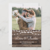 Rustic Wood Wedding Vielen Dank Dankeskarte (Vorderseite)