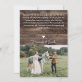 Rustic Wood Wedding Vielen Dank Dankeskarte (Rückseite)