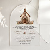 Rustic Wood Western Chapel Wedding Acryleinladungen