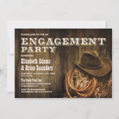 Rustic Wood Western Engagement Party Einladung (Vorderseite)