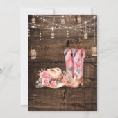 Rustic Wood Western Save the Date Cowgirl Birthday Einladung (Rückseite)