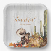 Rustic Wood Western Themenabend Erntedank Pappteller (Vorderseite)