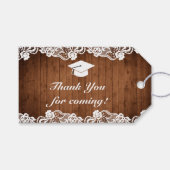 Rustic Wood White Lace Abschluss Herzlichen Glückw Geschenkanhänger (Vorderseite (Horizontal))
