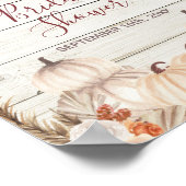 Rustic Wood White Pumpkin Brautparty Willkommen Poster (Ecke)