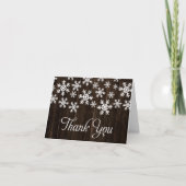 Rustic Wood White Snowflake Danke (Vorderseite)