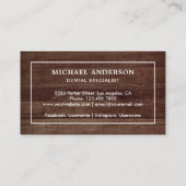 Rustic Wood White Tooth Zahnarzt Visitenkarte (Rückseite)