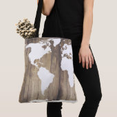 Rustic Wood White World Reiseplan Tasche (Von Nahem)