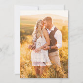 Rustic Wood Wildblume Bouquet Boho Foto Wedding Einladung (Rückseite)