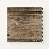 Rustic Wood World Map Beach Reiseziel Gästebuch Notizblock (Rückseite)