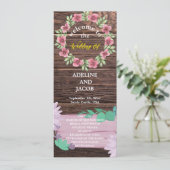 Rustic Wooden Blumenzettel Einladung (Stehend Vorderseite)