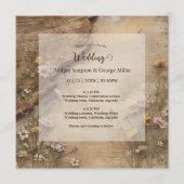 Rustic Wooden Bohemian Floral Wedding all in one Einladung (Vorderseite)