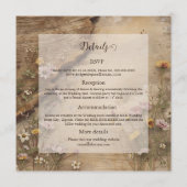 Rustic Wooden Bohemian Floral Wedding all in one Einladung (Rückseite)