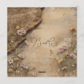 Rustic Wooden Bohemian Floral Wedding Einladung (Rückseite)