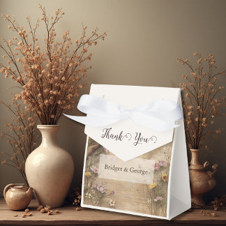 Rustic Wooden Bohemian Floral Wedding  Geschenkschachtel