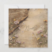 Rustic Wooden Bohemian Floral Wedding Save The Date (Rückseite)