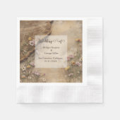 Rustic Wooden Bohemian Floral Wedding Serviette (Vorderseite)