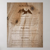 Rustic Wooden Brown Mountains Landscape Wedding Poster (Vorne)