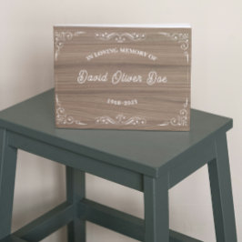 Rustic wooden Simple Custom Photo Text Memorial Gästebuch