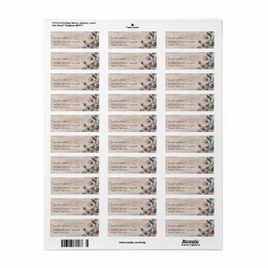 Rustic Wooden Wild Pink Eukalyptus Floral Anschrif (Vorne)