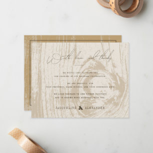 Rustic Woodgrain Herbstliche Hochzeit im Herbst Da Mitteilungskarte