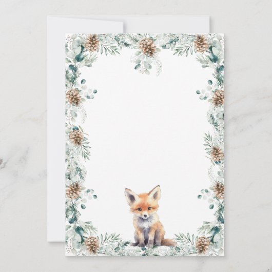 Rustic Woodland Adventure erwartet Baby Shower Einladung (Rückseite)