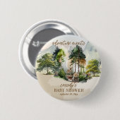 Rustic Woodland Adventure erwartet Boy Baby Shower Button (Vorne & Hinten)