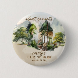 Rustic Woodland Adventure erwartet Boy Baby Shower Button
